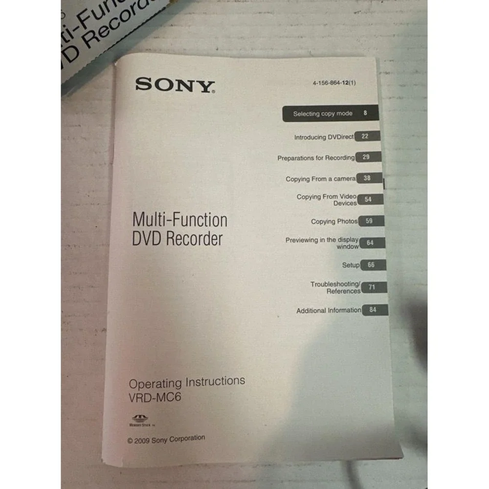 Sony DVDirect VRD-MC6 Multi-Function DVD Recorder Black Standalone Transfer Box